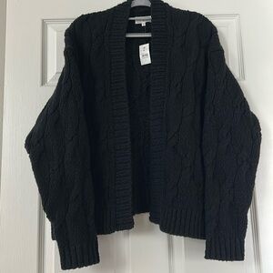Lou & Grey Chunky Cable Knit Open Cardigan